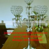 5 arms crystal tall wedding standing candelabra for wedding candle holder