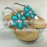 Flower Decorative Latest Ladies Flat Sandals thumbnail-3
