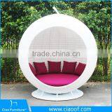 Люкс-отельская расслабляющаяся солнечная ложа в форме яблока из синтетического ротанга / Солнечная ложа для улицы thumbnail-3