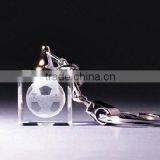 Cute Football Lasered Crystal Cube Keychain thumbnail-1