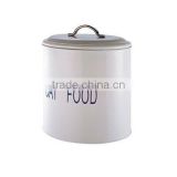 Metal White Dog Cat pet food container