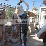 European Style Marble Garden Lady With Lamp Sculpture thumbnail-5