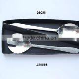 Hammered and Mirror Polished Salad Set Made in Steel thumbnail-1