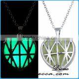 Nigh Light Magical Aqua Blue Hallow Heart Pendant Luminous thumbnail-2