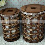 Unique Wood Laundry Basket Cabinet thumbnail-1