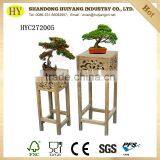 Hollow Carved Antique Look Wooden Flower Stand thumbnail-1