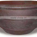 AWU Large Black Clay Pot- Tall Dark Clay Pot- Giant Outdoor Pots thumbnail-1