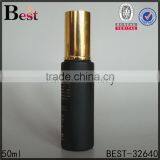 50ml Hot Products Hot Stamping Black Frosted Glass Bottle With Gold Aluminum Pump and Cover for Lotion Cosmetic Packaging thumbnail-1