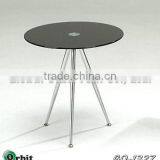 Durable Round Glass Coffee Table, Office Tempered Glass Convenient Table thumbnail-6