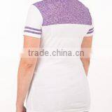 100% Polyester V-neck T-shirt Wholesale Custom Made in China Fashion Apparel District Juniors Varsity Bulk V-Neck T-shirt thumbnail-3