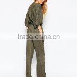 2015 Fashionable Hot Sale OEM Customized Wrap Front Women Jumpsuit thumbnail-2