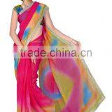 Spray Printed Designer Styles Saree With Blouse & Lace Border thumbnail-3