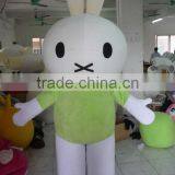 Green Tshirt Rabbit Mascot Costume/Fur Rabbit Mascot Costume thumbnail-1
