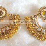 Anarkali Bollywood Beads Polki RAM LEELA Gold Tone Dangler EARRINGS thumbnail-3