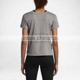 MGOO New Arrival Short Sleeve Dry Fit Plain T-shirts Mesh Fabric Simple Style Women Gym Tank Top thumbnail-5
