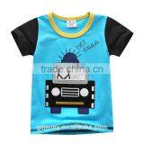 Summer Lovely Little Boy Red Car Kids Embroidery Patches Tee Clothing Children T Shirt thumbnail-2
