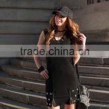 Women Summer Sex Black Dress With Eyelets And Zipper Extravagant Dress thumbnail-2