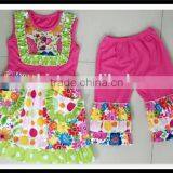 2016 Summer Fall Boutique Girl Easter Chevron Girl Outfit Giggle Moon Girl Remake Ruffles Clothing Set Summer Wear Cater Outfit thumbnail-2