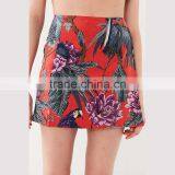 New Design Summer 2017 Fashion Floral Mini Wrap Skirt thumbnail-2