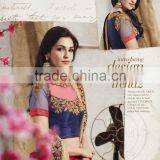 Delectable Pink Color Combination Saree With Embroidery Bordered Work Season In Style Designer Sarees thumbnail-2