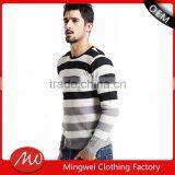2017 Supple Simple Design Round Collar Stripe Sweater Men Pullover With Low Prices thumbnail-1