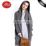 Women's Fashion Grey Thick Long Hoodie Cardigan Sweater With High Quality thumbnail-1