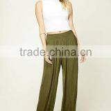 2017 China Spring Hot Selling Brand Quality Womens Wide Leg Crepe Chino Pants thumbnail-2