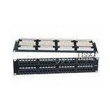 Plastic POE Ethernet Patch Panel , 48 Port Wall Mount Patch Panel