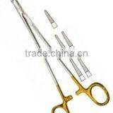 Gold Plated De-Bakey Needle Holder With Tungsten Carbide