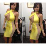 BANDAGE HALTER DRESS