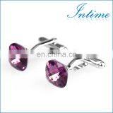 Simple Deluxe Pink Rhinestone Jewelry Unisex Shirt Cufflinks Brand thumbnail-1