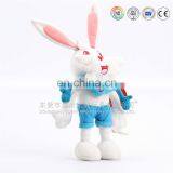 OEM Sitting Long Ears Brown Soft Plush Rabbit Toy With Bag thumbnail-2