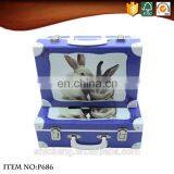Decorative Pretty Kids Travel Suitcase Box With Metal Lock