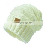 Wholesale custom winter knitting cotton cap for women