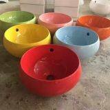 Made in China Colorful Ceramic Small Ceramic Tabletop Round Basin Sink