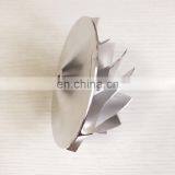 T51RSPL 76.71/102.33 мм 11+0 лопастей гоночный турбонагнетатель фрезерованный/из алюминия 2618/штампованное компрессорное колесо thumbnail-3