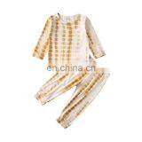 Infant Kids Baby Girls Boys Clothes Sets Print Pullover Long Sleeve Top T-shirt Pants 2Pcs Tie-dye Printed Outfits 1-5Y thumbnail-3