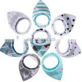 100% Organic Cotton 8 Pack Baby Bandana Bibs for Drooling and Teething thumbnail-2