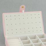 2021 Custom Logo Small PU Leather Jewelry Box Organizer Velvet Travel Earring Ring Necklace Storage Case For Girls thumbnail-2