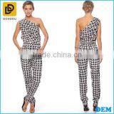 Fashion geometric print design wholesale one shoulder women jumpsuit