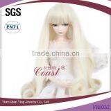 nice American blonde curly long BJD babi hair wig