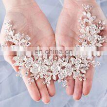 Цветочный брелок для волос, свадебные украшения для волос, бриллиантовый цветочный свадебный венок, брелок для волос, заколки для волос, свадебные украшения для волос thumbnail-3