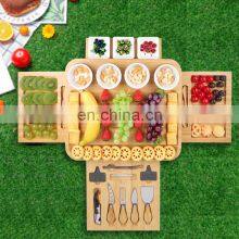100% Bamboo Large Charcuterie Board Cheese Board and Knife Set thumbnail-5