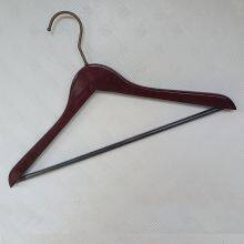 Hotel Closet Coat Suit Wooden Hanger With Bronzer Chrome Plated Round Hook Custom Logo Display Racks thumbnail-5