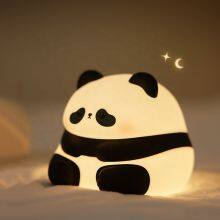 New Cute Animal Lithium Battery Operated Silicone Timer Night Light Baby Lamp Silicone Panda Night Light for Gifts thumbnail-6