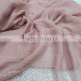 100cm * 210cm Fashion Trendy Women Lady Plain Cotton Linen Lace Hijab Shawl thumbnail-4
