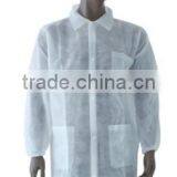 Disposable Lab Coat/visitor Coat With Elastic Cuff Single Collar thumbnail-1