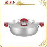 MSF-3997 Stainless Steel Stock Pot High Soup Stock Pot 30*24cm Casserole With Heat Resistant Red Silicon Handles thumbnail-5