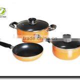 Orange Color Painting Non-stick & Ceramic Coated Cookware Set Pots and Pans thumbnail-2