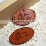 Creative Customized Black Leather Label for Fashion Lady Garments